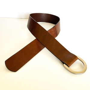 MODA International Leather Wide Smooth Brown Thick Classic Women's Belt Sz Large